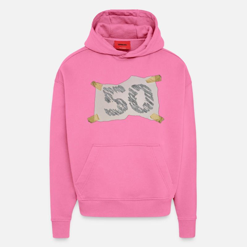 50e anniversaire - Sweat à capuche bio épais oversize fabriqué en UE - AURA PINK