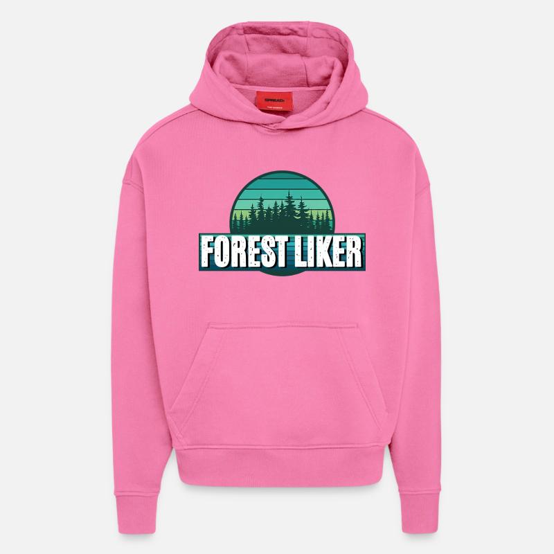 Forest Liker - Sweat à capuche bio épais oversize fabriqué en UE - AURA PINK