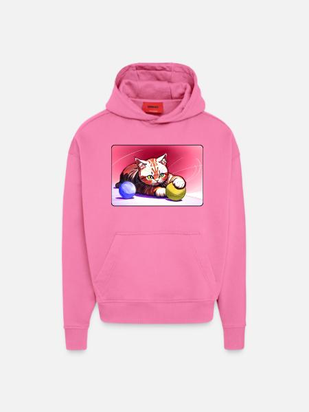 Rotgestreiftes Tigerkätzchen - Hoodie- made by SPREAD - AURA PINK