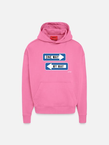 Einweg- vs. Meinweg-Zeichenduo - Hoodie- made by SPREAD  - AURA PINK