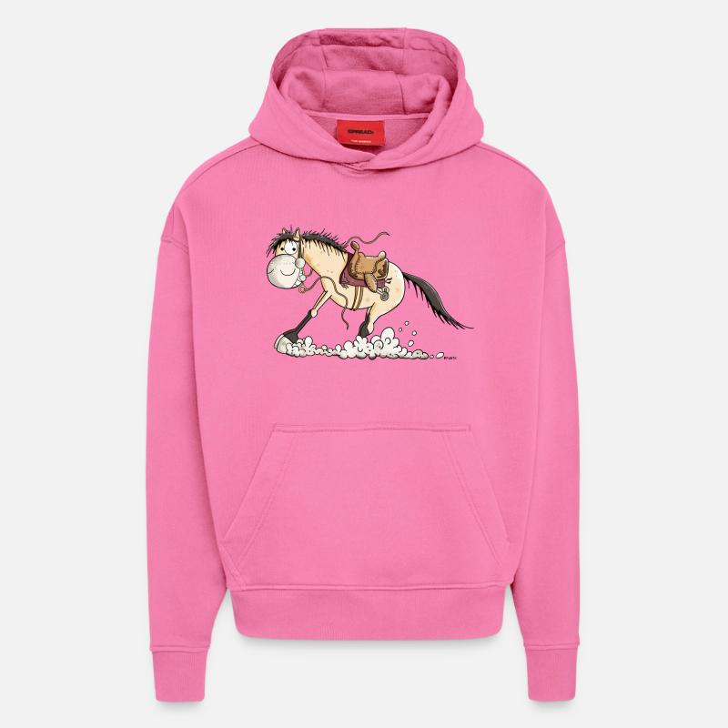 Sliding Stop - Sweat à capuche bio épais oversize fabriqué en UE - AURA PINK