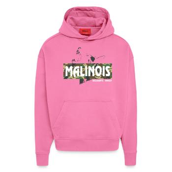 Malinois Camouflage Print - Hoodie- made by SPREAD  - AURA PINK - Vorne - Dylan (187cm)