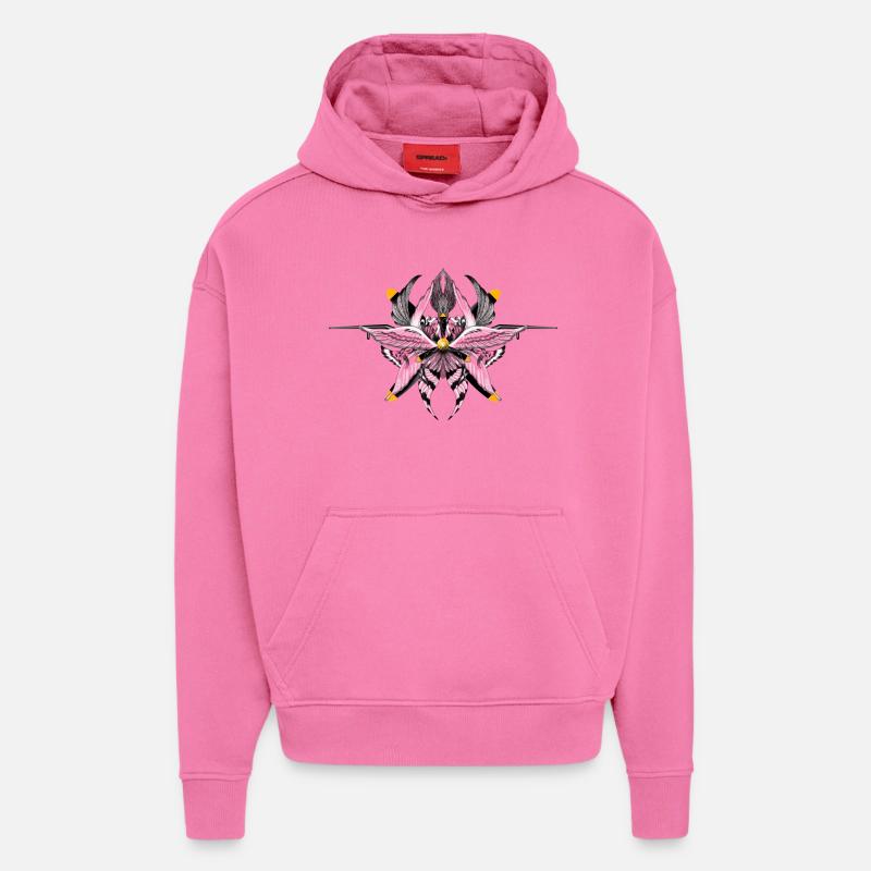 aviator - Sweat à capuche bio épais oversize fabriqué en UE - AURA PINK