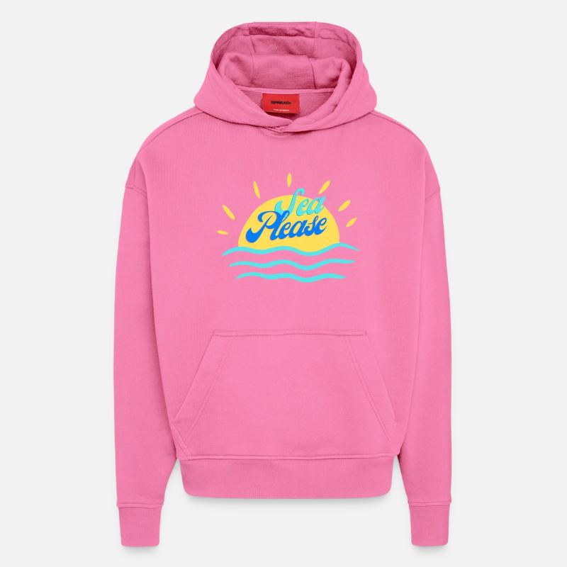 Sea Please - Sweat à capuche bio épais oversize fabriqué en UE - AURA PINK