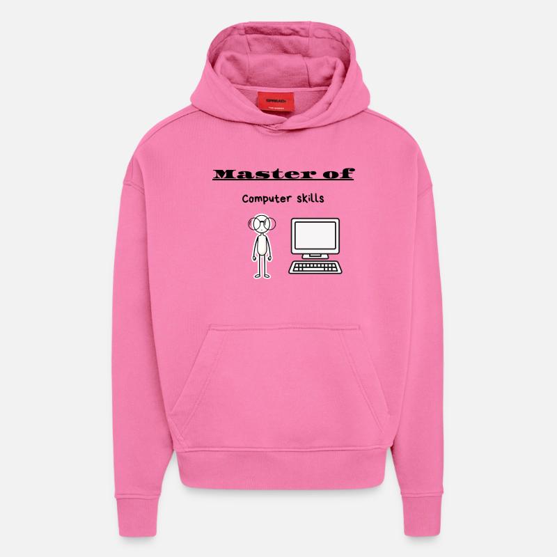 Master en informatique - Sweat à capuche bio épais oversize fabriqué en UE - AURA PINK