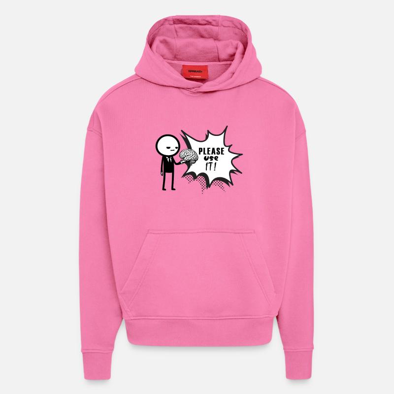 pls_use_it - Sweat à capuche bio épais oversize fabriqué en UE - AURA PINK