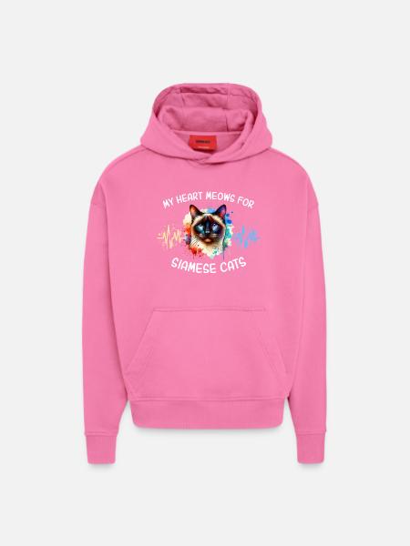 Siamkatze Herzlinie - Hoodie- made by SPREAD - AURA PINK
