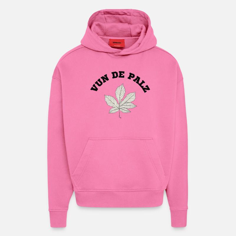 Vun de palz - Sweat à capuche bio épais oversize fabriqué en UE - AURA PINK