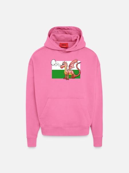 Puffing Welsh Dragon - Gregory - Hoodie- made by SPREAD - AURA PINK