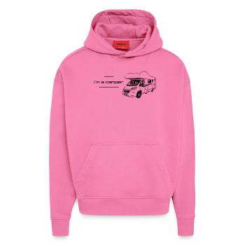 I`m a camper - Hoodie- made by SPREAD  - AURA PINK - Vorne - Dylan (187cm)