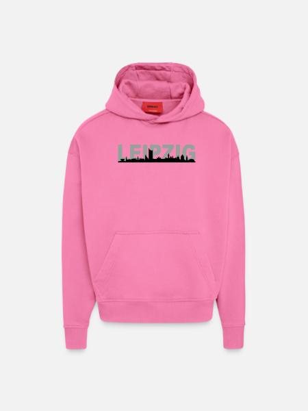Skyline Leipzig Name - Hoodie- made by SPREAD - AURA PINK