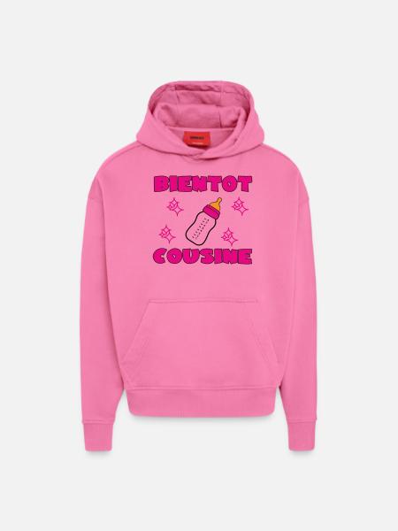BIENTOT COUSINE - Sweat à capuche bio épais oversize fabriqué en UE - AURA PINK