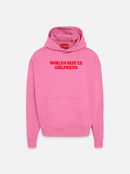 world's best ex girlfriend - Sweat à capuche bio épais oversize fabriqué en UE - AURA PINK