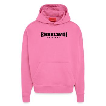 Ebbelwoi - Frankfurt - Bembel - Hoodie- made by SPREAD  - AURA PINK - Vorne - Dylan (187cm)