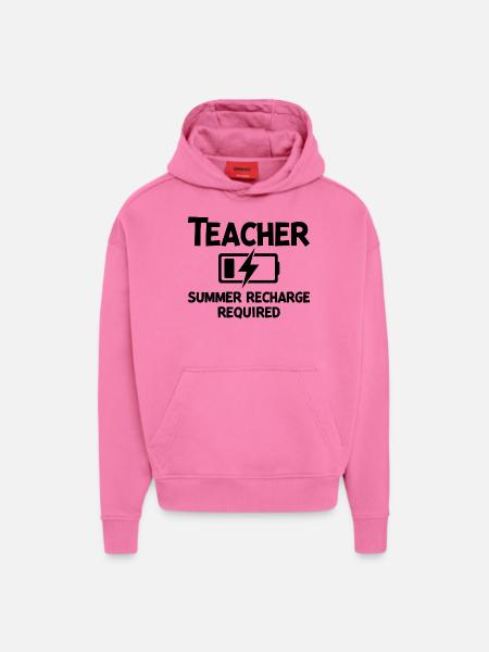 Teacher Summer Recharge Required - Hoodie- made by SPREAD  - AURA PINK