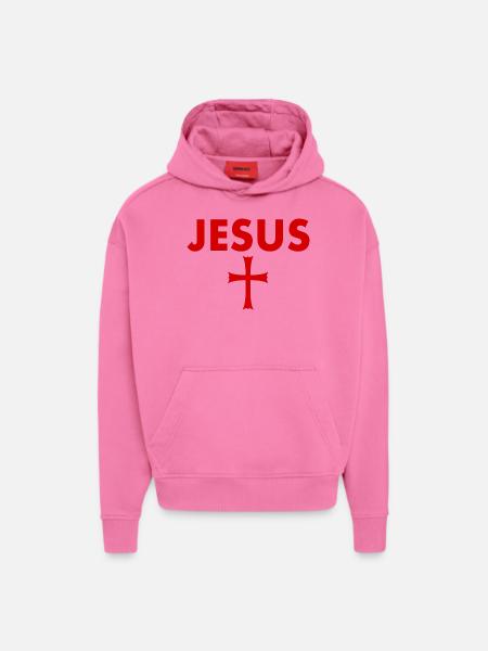 Jesus Cross - Hoodie- made by SPREAD - AURA PINK