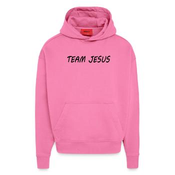 Team jesus - Hoodie- made by SPREAD  - AURA PINK - Front - Dylan (187cm)