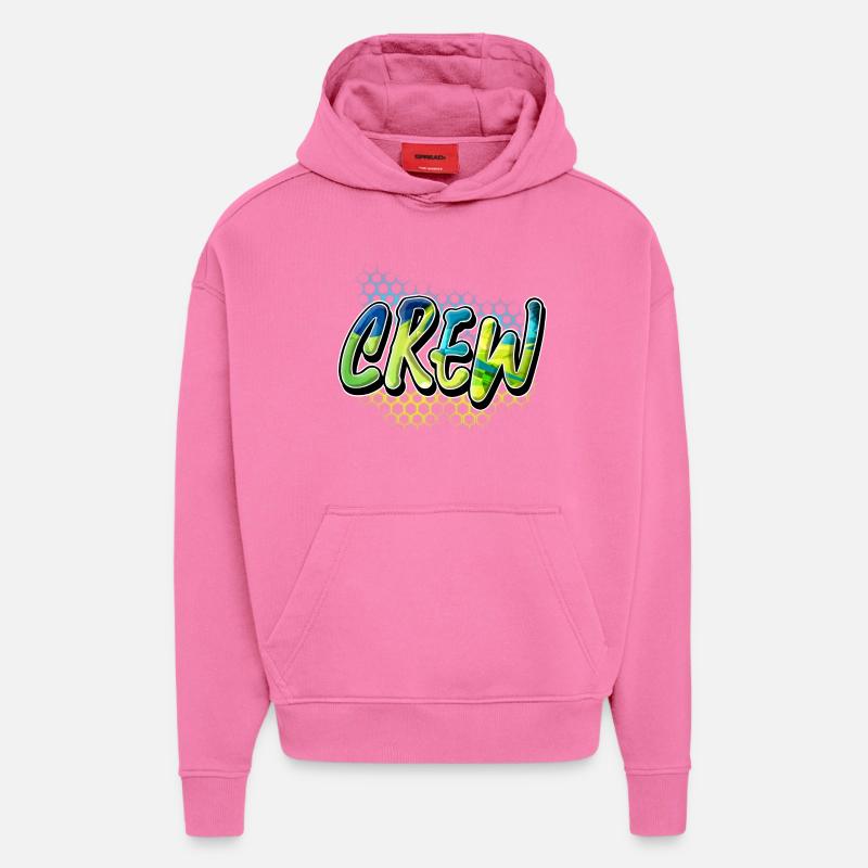 Équipage - Sweat à capuche bio épais oversize fabriqué en UE - AURA PINK