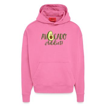 Avocado addict! -Healthy - fit-fitness vegetables - Hoodie- made by SPREAD  - AURA PINK - Front - Dylan (187cm)