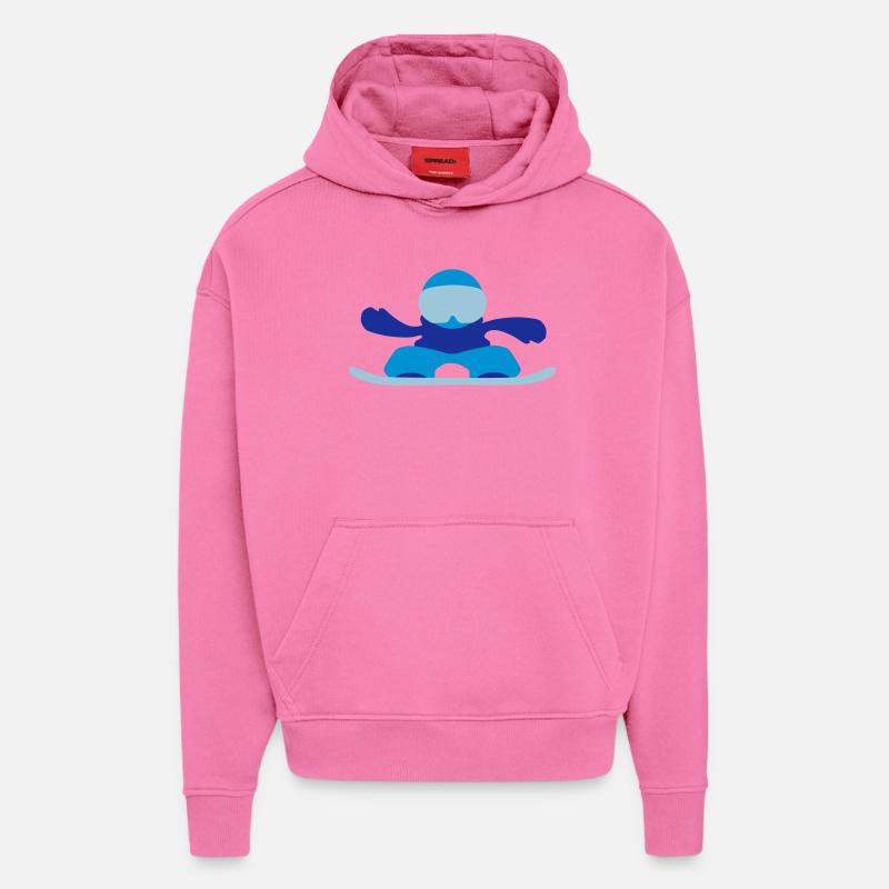 snowboardeuse - Sweat à capuche bio épais oversize fabriqué en UE - AURA PINK