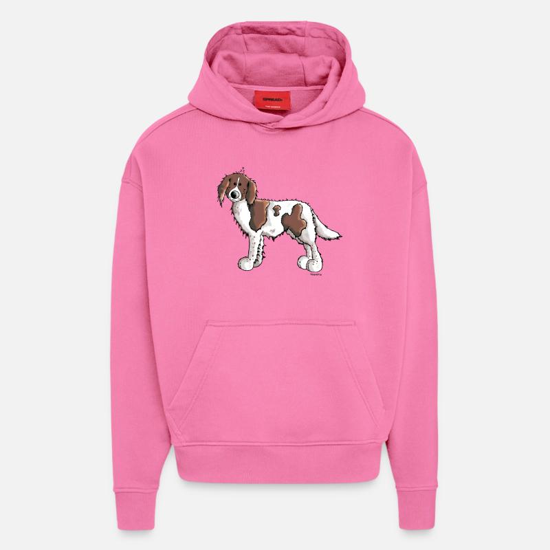 Mignon Münsterländer - Sweat à capuche bio épais oversize fabriqué en UE - AURA PINK