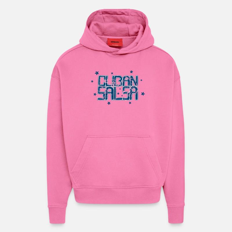 Salsa cubaine Rueda Timba Danse - Sweat à capuche bio épais oversize fabriqué en UE - AURA PINK