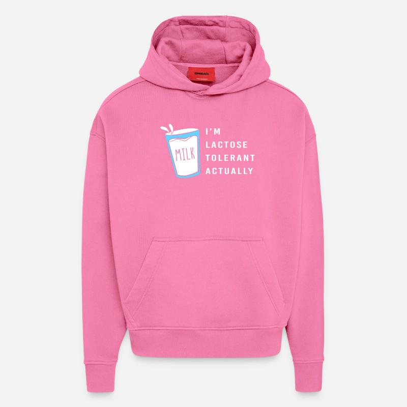 Flatulence au lactose au lait - Sweat à capuche bio épais oversize fabriqué en UE - AURA PINK