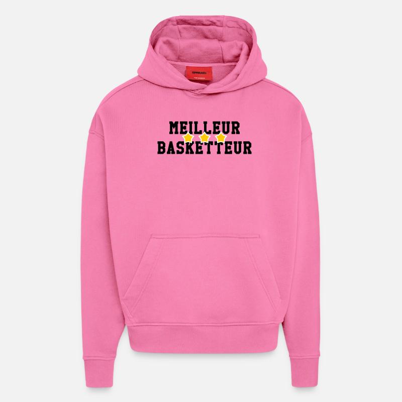 Meilleur Basketteur - Sweat à capuche bio épais oversize fabriqué en UE - AURA PINK