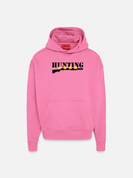 Chasse - Chasseur - Sweat à capuche bio épais oversize fabriqué en UE - AURA PINK