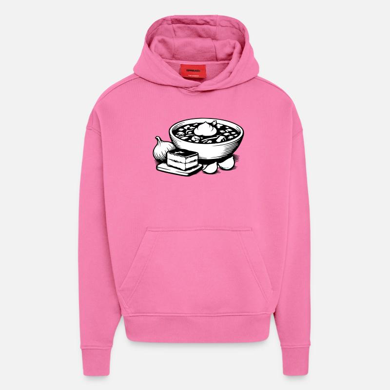 Bortsch - Sweat à capuche bio épais oversize fabriqué en UE - AURA PINK