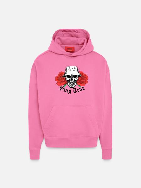 Stay True Skull - Hoodie- made by SPREAD - AURA PINK