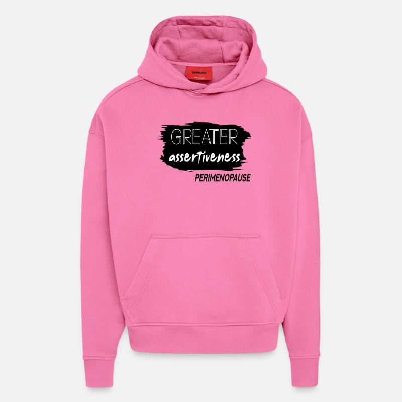 Une plus grande affirmation Périménopause - Sweat à capuche bio épais oversize fabriqué en UE - AURA PINK
