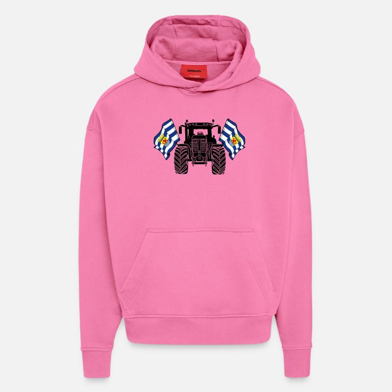 Zeeland_Tractor_Pride - Sweat à capuche bio épais oversize fabriqué en UE - AURA PINK