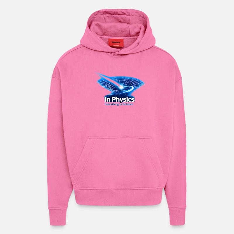 Tout est relatif – En conception physique - Sweat à capuche bio épais oversize fabriqué en UE - AURA PINK