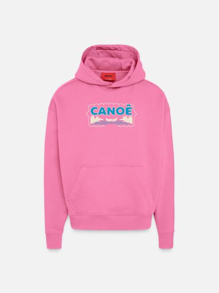 Canoeing on Sylvester Lake - Hoodie- made by SPREAD  - AURA PINK