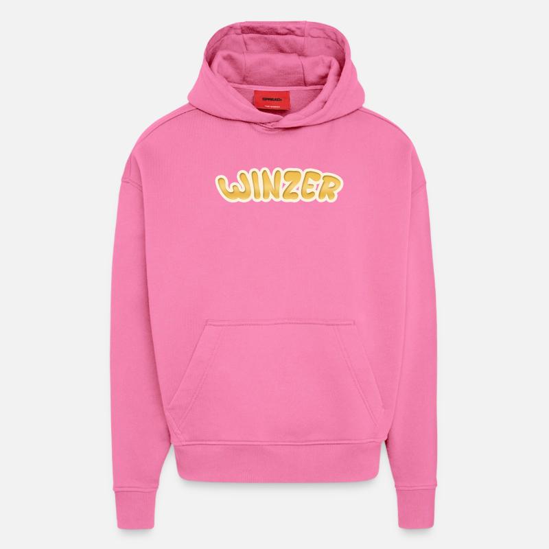 Emploi Vigneron - Sweat à capuche bio épais oversize fabriqué en UE - AURA PINK