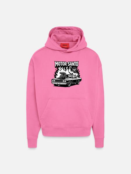 Motor Santo Fire Hotrod - Hoodie- made by SPREAD  - AURA PINK