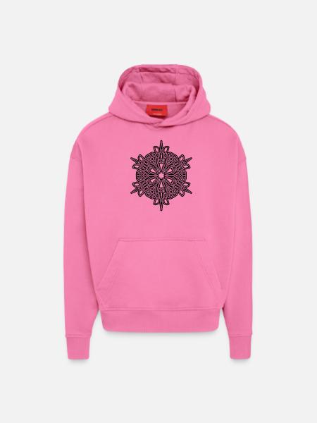 RF319BLACKUK - Sweat à capuche bio épais oversize fabriqué en UE - AURA PINK