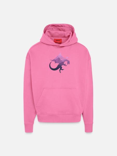 dragon - Sweat à capuche bio épais oversize fabriqué en UE - AURA PINK