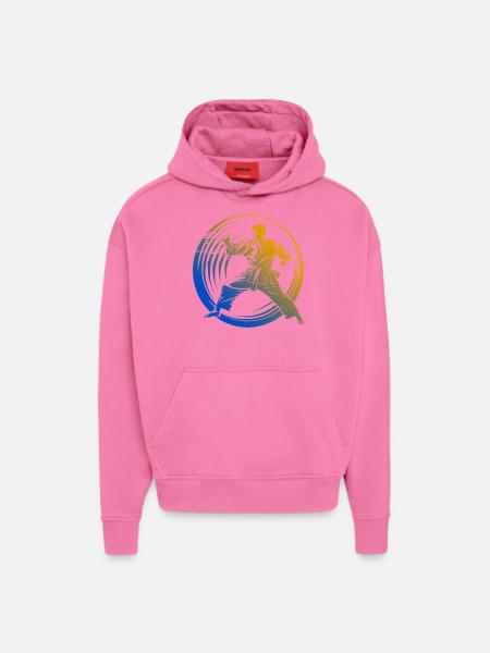 Karate Silhouette Bunt - Hoodie- made by SPREAD  - AURA PINK