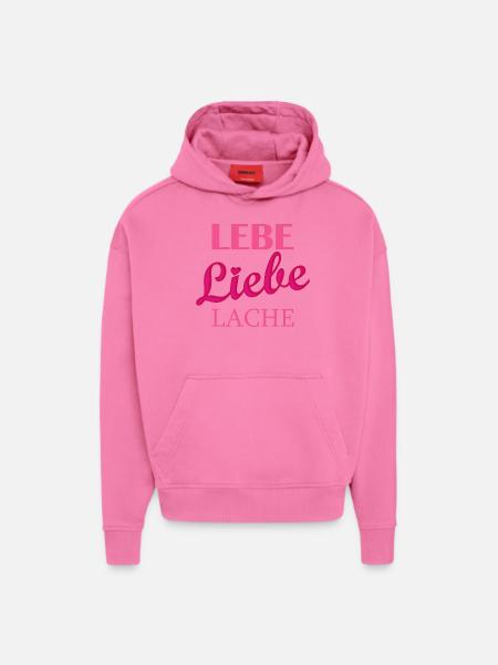 Lebe Liebe Lache Quote - Hoodie- made by SPREAD  - AURA PINK