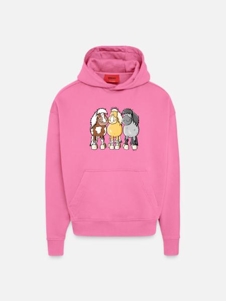 Funny Shetland ponies - Hoodie- made by SPREAD  - AURA PINK