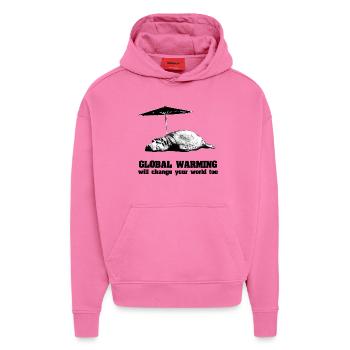 Globale Erwärmung / Klimawandel / Global Warming - Hoodie- made by SPREAD  - AURA PINK - Vorne - Dylan (187cm)
