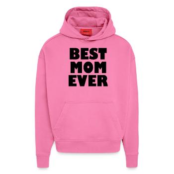 Best mom ever - Hoodie- made by SPREAD  - AURA PINK - Vorne - Dylan (187cm)