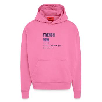 Französisch, französisch, französisch - Hoodie- made by SPREAD  - AURA PINK - Vorne - Dylan (187cm)