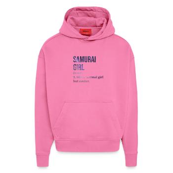 Samurai-Samurai-Samurai - Hoodie- made by SPREAD  - AURA PINK - Vorne - Dylan (187cm)