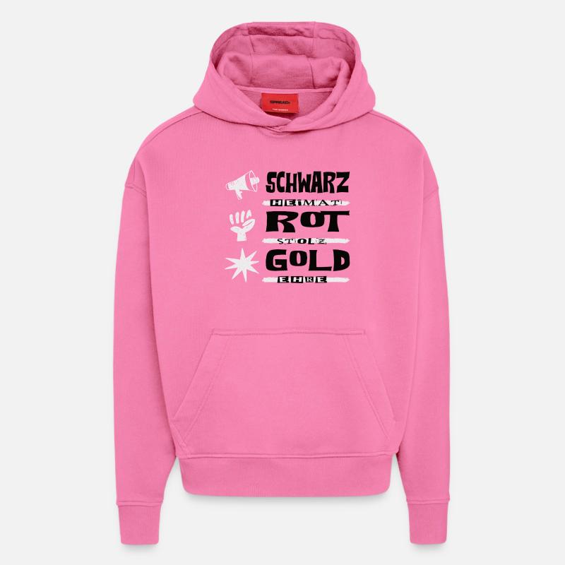 Schwarz Rot Gold - Hoodie- made by SPREAD  - AURA PINK