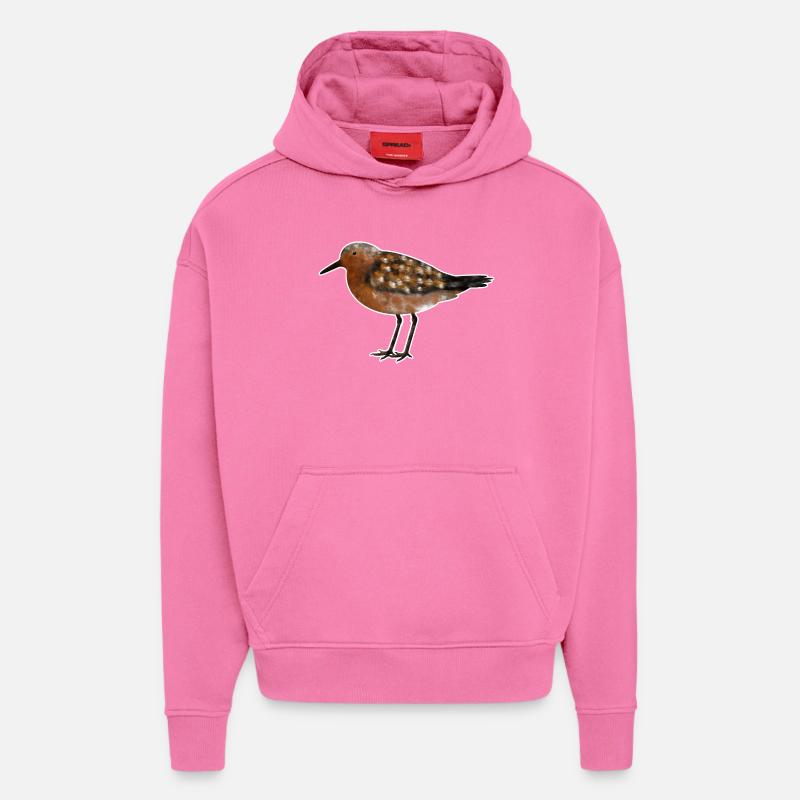 Knut.1 - Sweat à capuche bio épais oversize fabriqué en UE - AURA PINK
