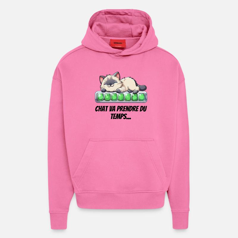 Cat Will Take Time - Cute Kitten - Hoodie- made by SPREAD  - AURA PINK