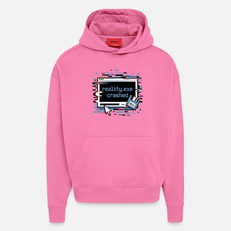 Reality.exe Crashed Retro Pixel Design - Hoodie- made by SPREAD  - AURA PINK